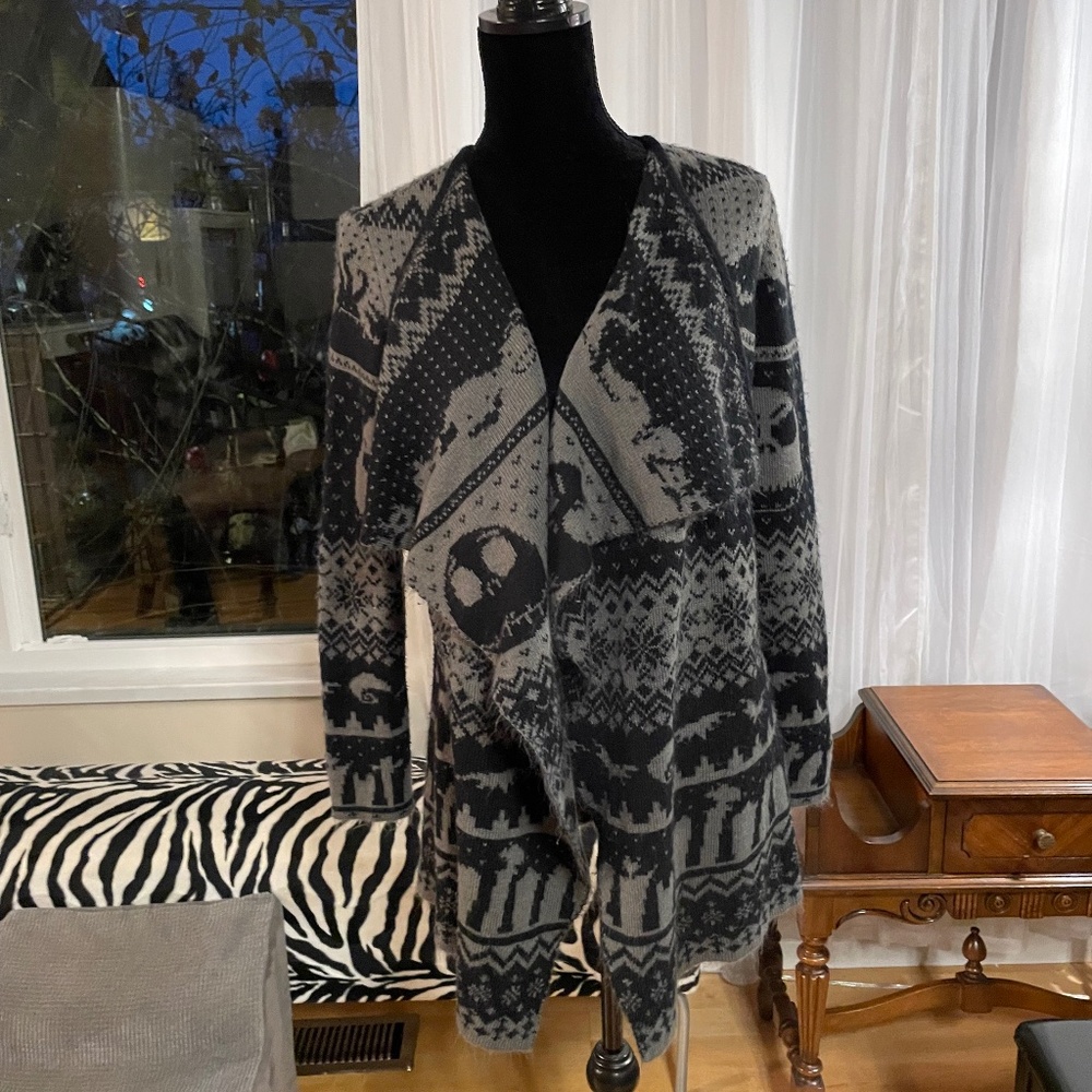 Nightmare Before Christmas Jack Skellington Drape Front Sweater